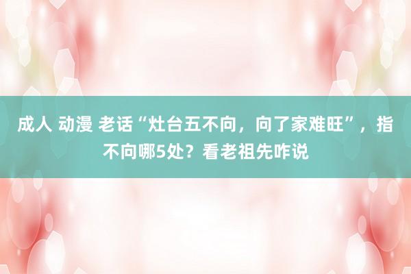 成人 动漫 老话“灶台五不向，向了家难旺”，指不向哪5处？看老祖先咋说