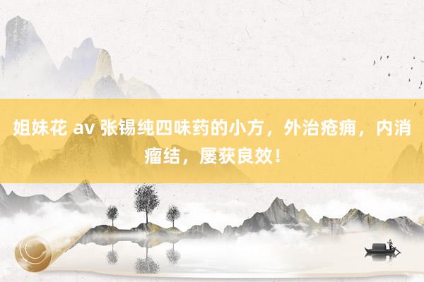 姐妹花 av 张锡纯四味药的小方，外治疮痈，内消瘤结，屡获良效！