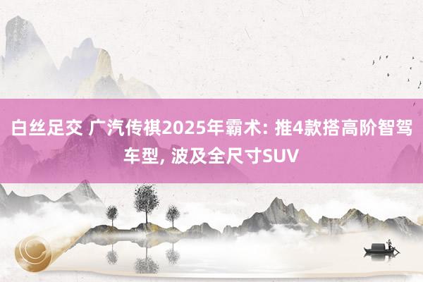 白丝足交 广汽传祺2025年霸术: 推4款搭高阶智驾车型， 波及全尺寸SUV