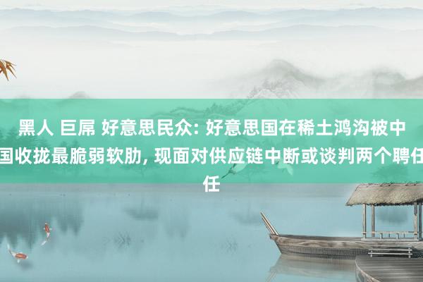 黑人 巨屌 好意思民众: 好意思国在稀土鸿沟被中国收拢最脆弱软肋， 现面对供应链中断或谈判两个聘任
