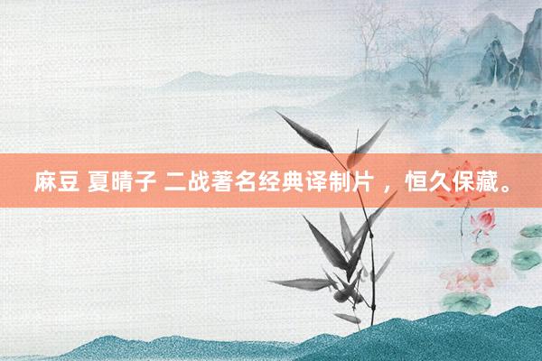 麻豆 夏晴子 二战著名经典译制片 ，恒久保藏。